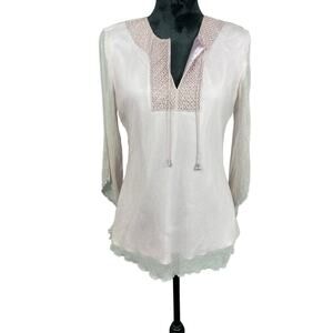 Spenser Jeremy Womens Size M Silk Peasant Blouse